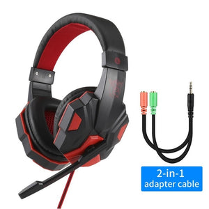 Led Light Gamer Headset for Computer PS4 Gaming Headphones Adjustable Bass Stereo PC Wired Headset With Mic Gifts