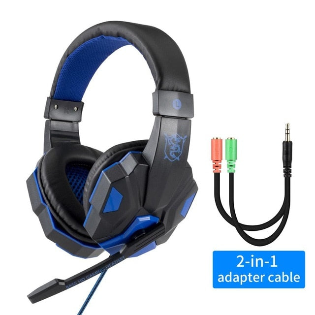 Led Light Gamer Headset for Computer PS4 Gaming Headphones Adjustable Bass Stereo PC Wired Headset With Mic Gifts