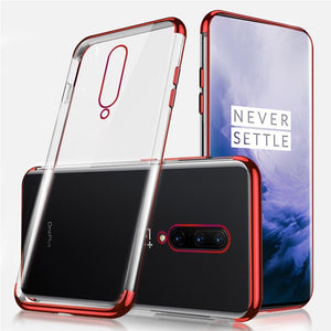 Transparent Plating Bumper Silicone Phone Case For Oneplus 8 7 Pro Soft TPU Cove Ultra Thin Protective Capa One Plus 8 Pro 1+8 7