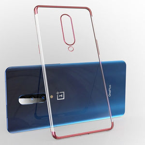 Transparent Plating Bumper Silicone Phone Case For Oneplus 8 7 Pro Soft TPU Cove Ultra Thin Protective Capa One Plus 8 Pro 1+8 7