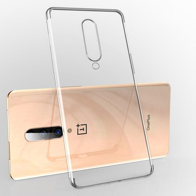 Transparent Plating Bumper Silicone Phone Case For Oneplus 8 7 Pro Soft TPU Cove Ultra Thin Protective Capa One Plus 8 Pro 1+8 7