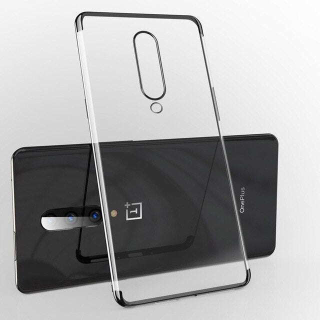 Transparent Plating Bumper Silicone Phone Case For Oneplus 8 7 Pro Soft TPU Cove Ultra Thin Protective Capa One Plus 8 Pro 1+8 7